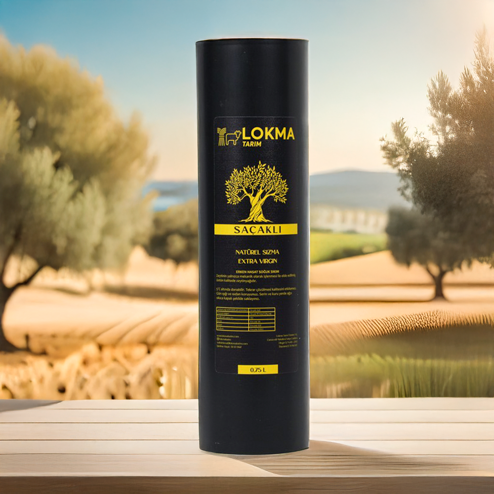 SAÇAKLI Erken Hasat Soğuk Sıkım Zeytinyağı 750 ml Teneke Ambalaj